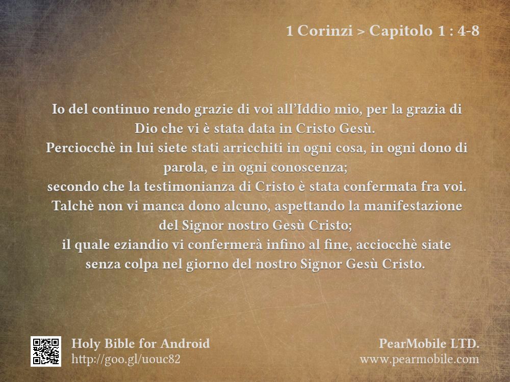 1 Corinzi, Capitolo 1:4-8